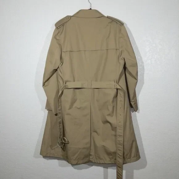 Vintage Hill & Archer Tan Faux Fur Lined‎ Belted Trench Coat Size 42R